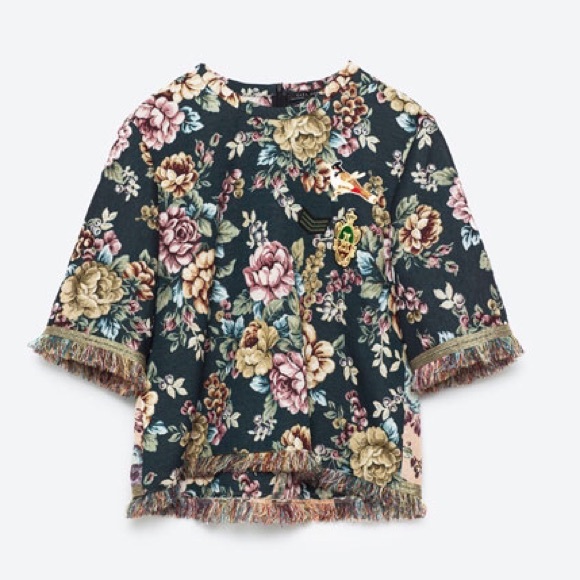 Zara jacquard top with beautiful floral tapestry - Picture 2 of 3